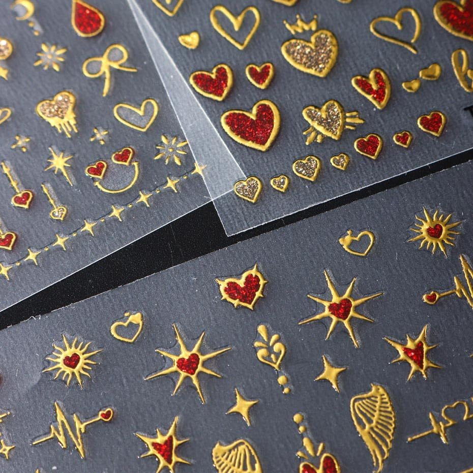 JMEOWIO Nagelsticker Mond Stern 10 Blatt Nail Art Sticker Selbstklebend Nagelaufkleber Dekoration Nageldesign Zubehör