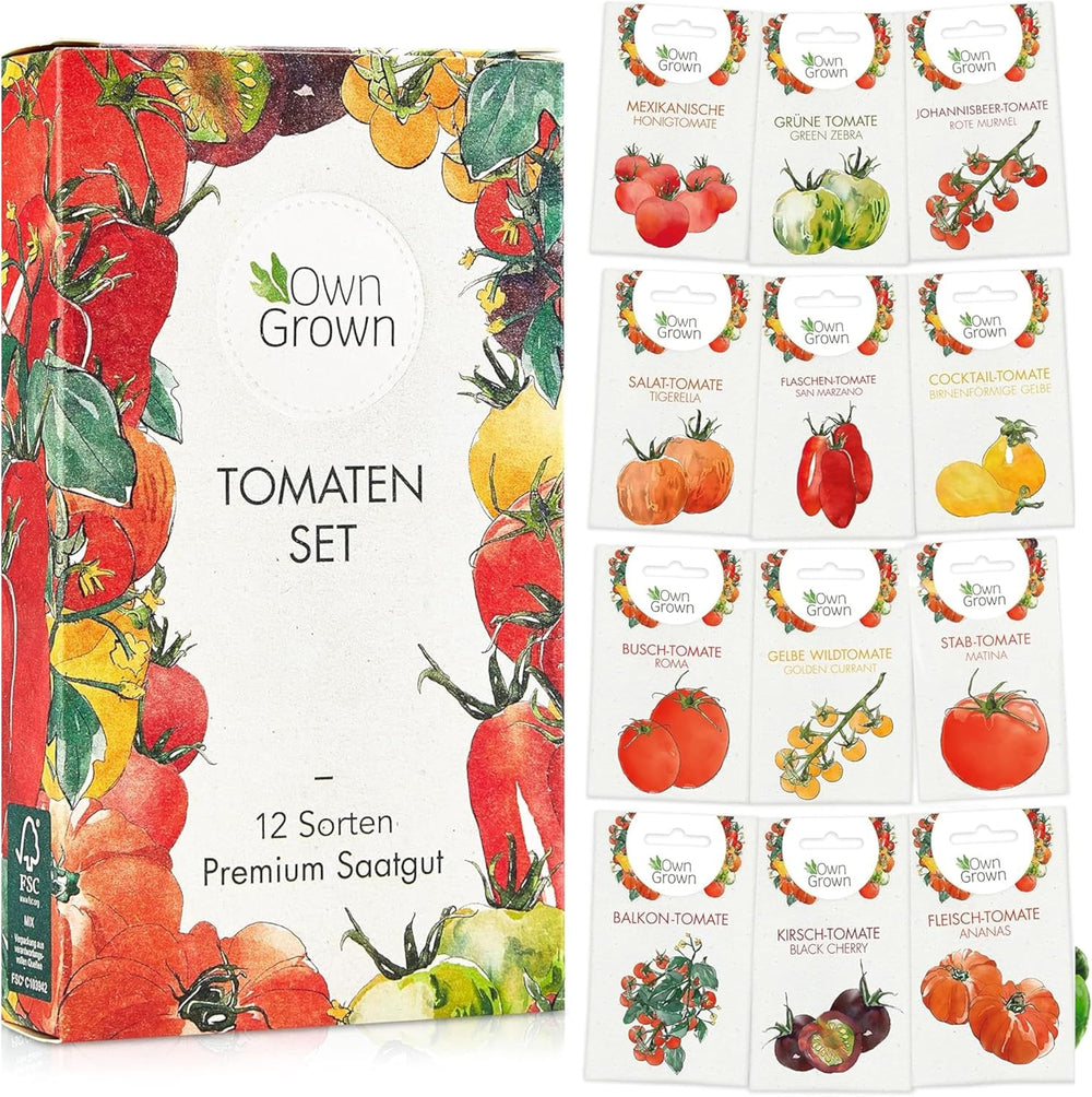 Tomaten Samen Set : 12 Sorten Tomatensamen Für Garten Und Balkon – Tomaten Anzuchtset – Tomatensamen Alte Sorten – Garten Geschenk Set – Alte Tomatensorten Owngrown