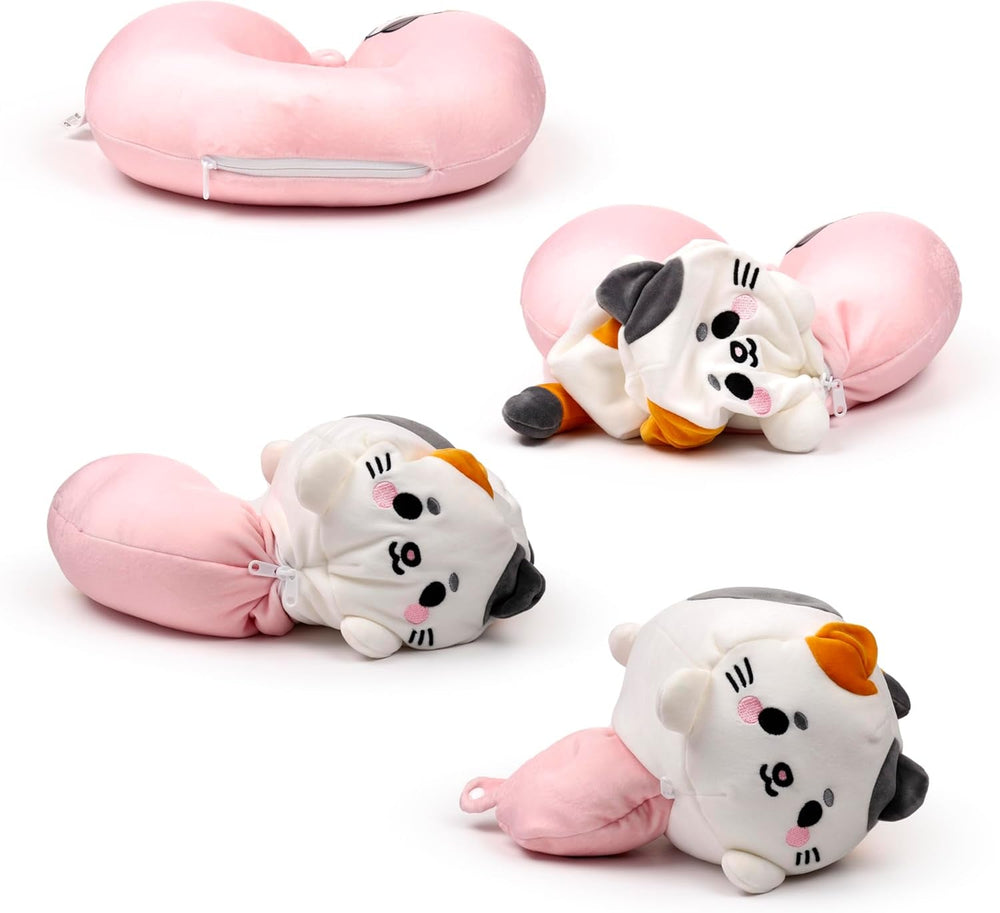 Puckator Swapseazzz pernă de călătorie cu pluș, 2 în 1, Lola La Gatta, alb, standard Perne calatorie Naty Shop