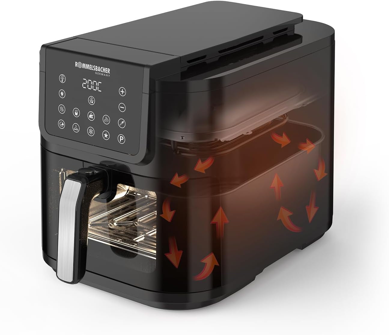 ROMMELSBACHER Horkovzdušná fritéza s okénkem FRH 1700, 10 programů, tichá Spotřebiče Naty Shop