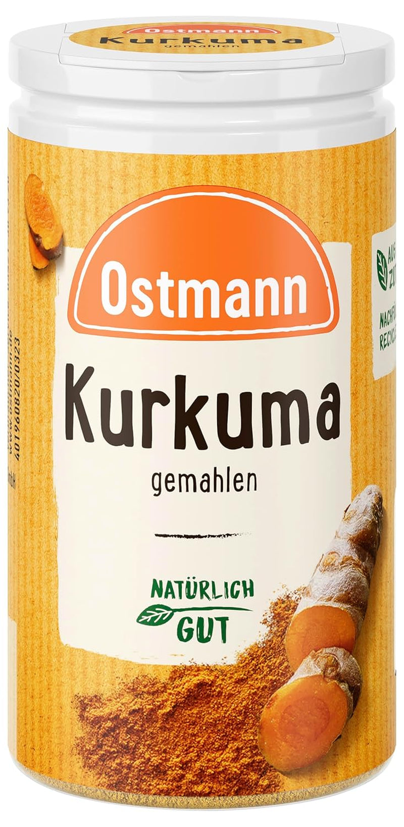 Ostmann Gewürze - Kurkuma gemahlen | Perfektes Gewürz für Curry- und Reisgerichte | Verleiht Gerichte eine goldgelbe Farbe | Přírodní ingredience | 40 g v Der Streudose