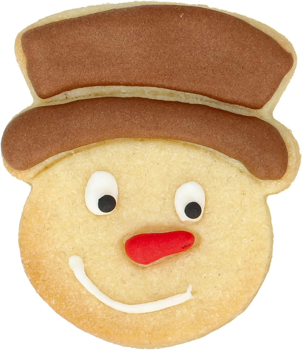 Birkmann, Formă de biscuiți cu cap de om de zăpadă, pentru decuparea și decorarea biscuiților, marțipan și fondant, oțel inoxidabil, lavabilă în mașina de spălat vase, 6 cm
