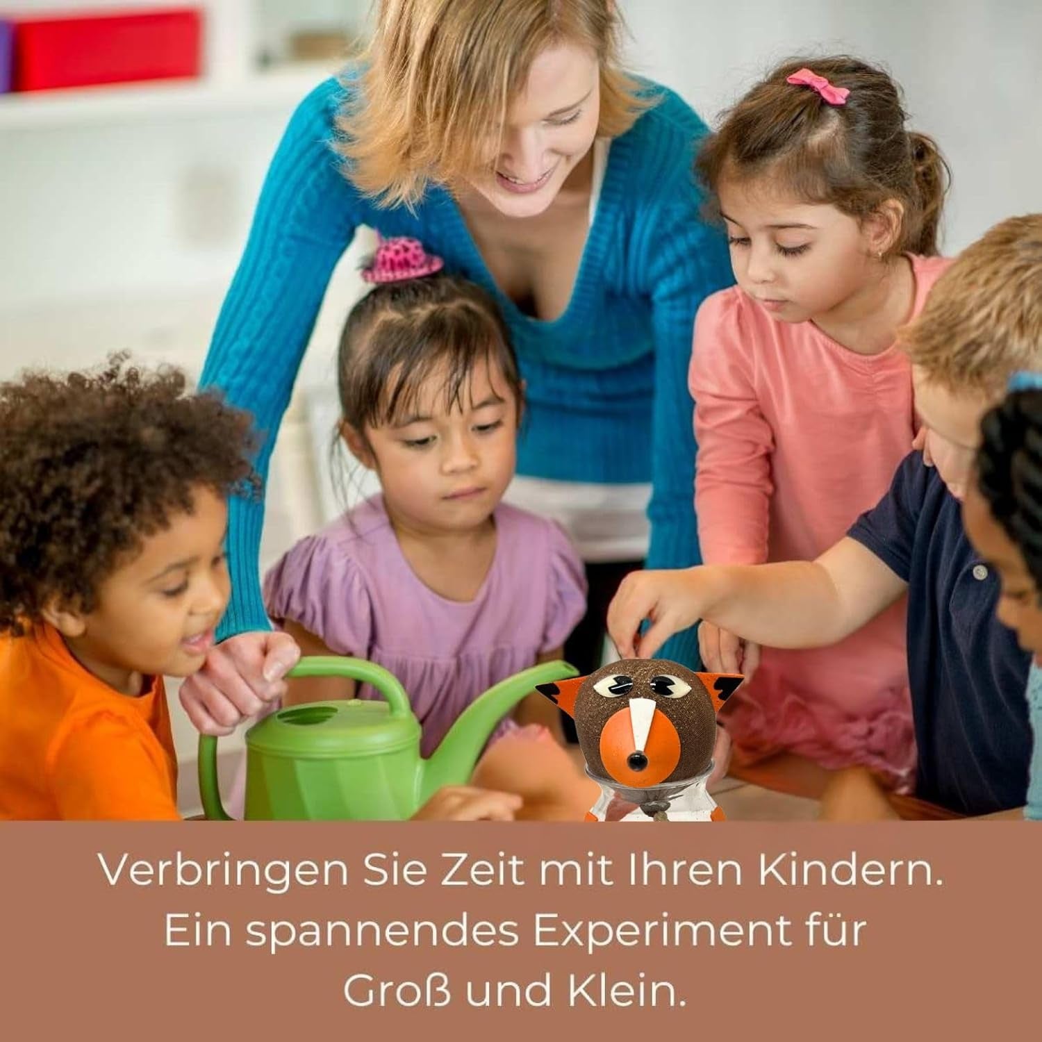 Bada Bing Graskopf 4er Set vč. Wasserbehälter Waldtiere DIY Tiere – Rasenkopf Tierkopf mit Rasensamen – Experiment für Kinder – Spaß mit Lerneffekt – Geschenk Mitbringsel Kindergeburtstag Mitgebsel