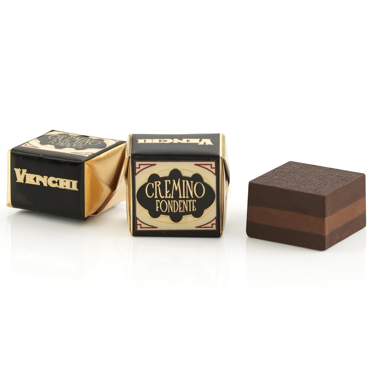 Venchi - Cremino Extra Black Chocolate - Hořká čokoláda s mandlovou pastou a "Piedmontese lesní lískové oříšky CHZO", 1 kg, bez lepku, bez barviv a bez konzervantů