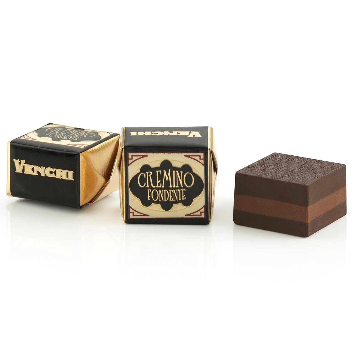 Venchi - Cremino Extra Black Chocolate - Hořká čokoláda s mandlovou pastou a "Piedmontese lesní lískové oříšky CHZO", 1 kg, bez lepku, bez barviv a bez konzervantů