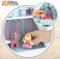 Colorbaby WOOMAX 49314 - Dřevěný zámek 37 X 15 X 53,5 Cm +3A Domky pro panenky Naty Shop