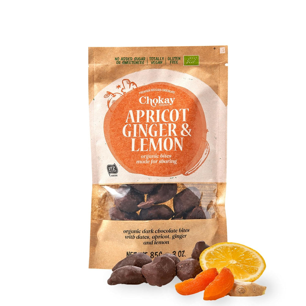 Bio Bites - skořicové mandle a tmavé belgické čokoládové mandle / bez přidaného cukru, bez sladidel / veganské a Fair Trade / 1 x 85 g