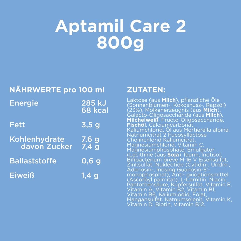 Aptamil Care 2 – Vhodné i pro děti narozené císařským řezem – 1 x 800 g