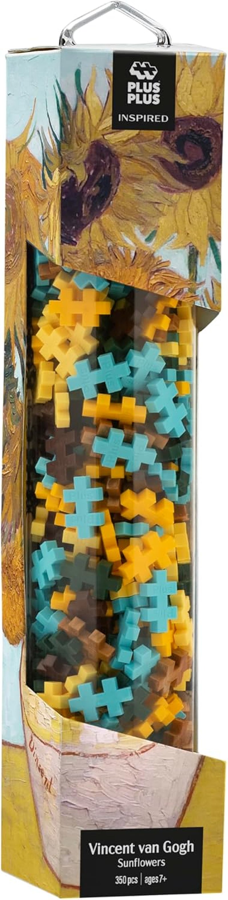 Plus-Plus 5163 Geniales Konstruktionsspielzeug, Sonnenblumen von Vincent Van Gogh, Inspired-Edition, Kreativ-Bausteine ​​Tube, 350 Teile, Slunečnice