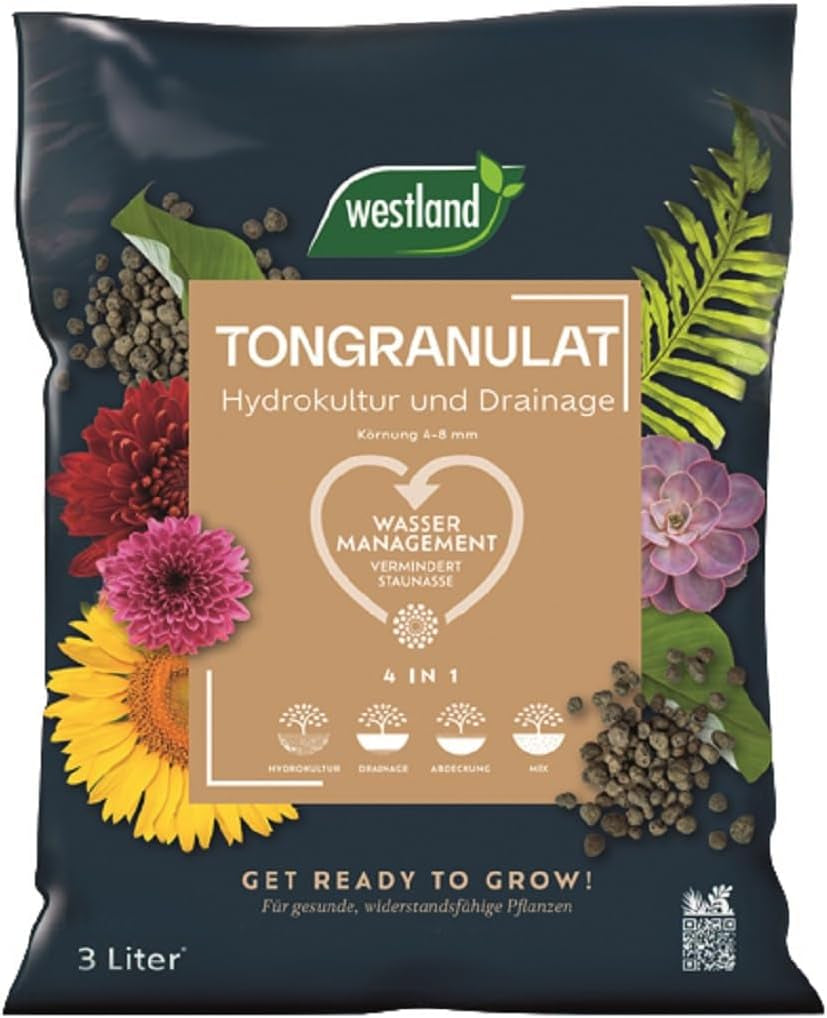 Westland Clay Granule, 5 L - Granule pro rostliny ideální pro hydroponii, drenážní substrát bez chemických přísad, pro vnitřní i venkovní použití