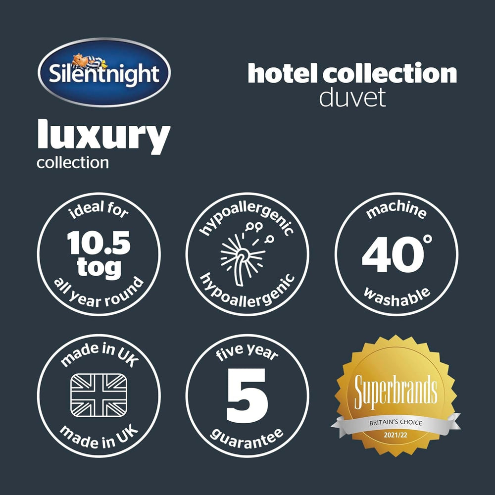 Duvet Silentnight Hotel Collection 10.5 Tog - manželská postel, polyester, bílá Peřiny a přikrývky Naty Shop