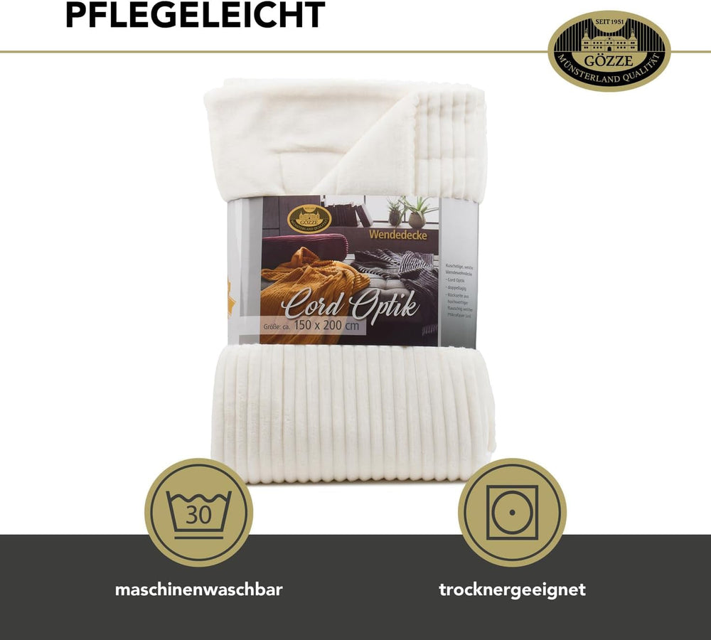 Gözze koberec do obývacího pokoje v sametovém vzhledu, 150 X 200 cm, bílá vlna, 40067-00-150200 Postele a přikrývky Besuche den Gözze-Store