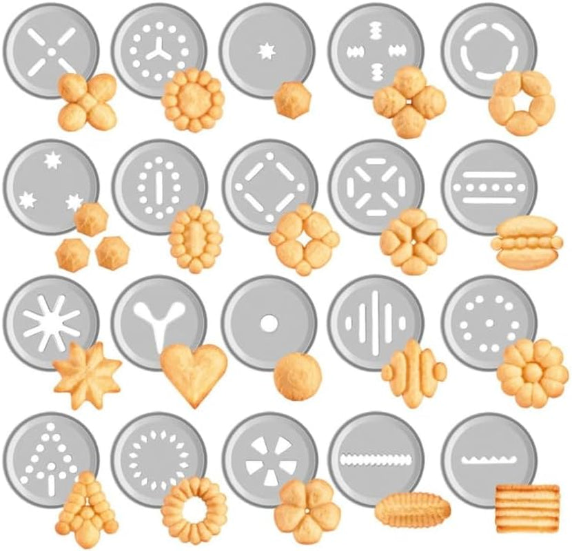 Presă de patiserie din oțel inoxidabil Tescoma DELÍCIA | Versatilitate maximă pentru decorarea fursecurilor și torturilor | 20 de discuri decorative și 4 duze de decorare | Durabilitate și calitate |