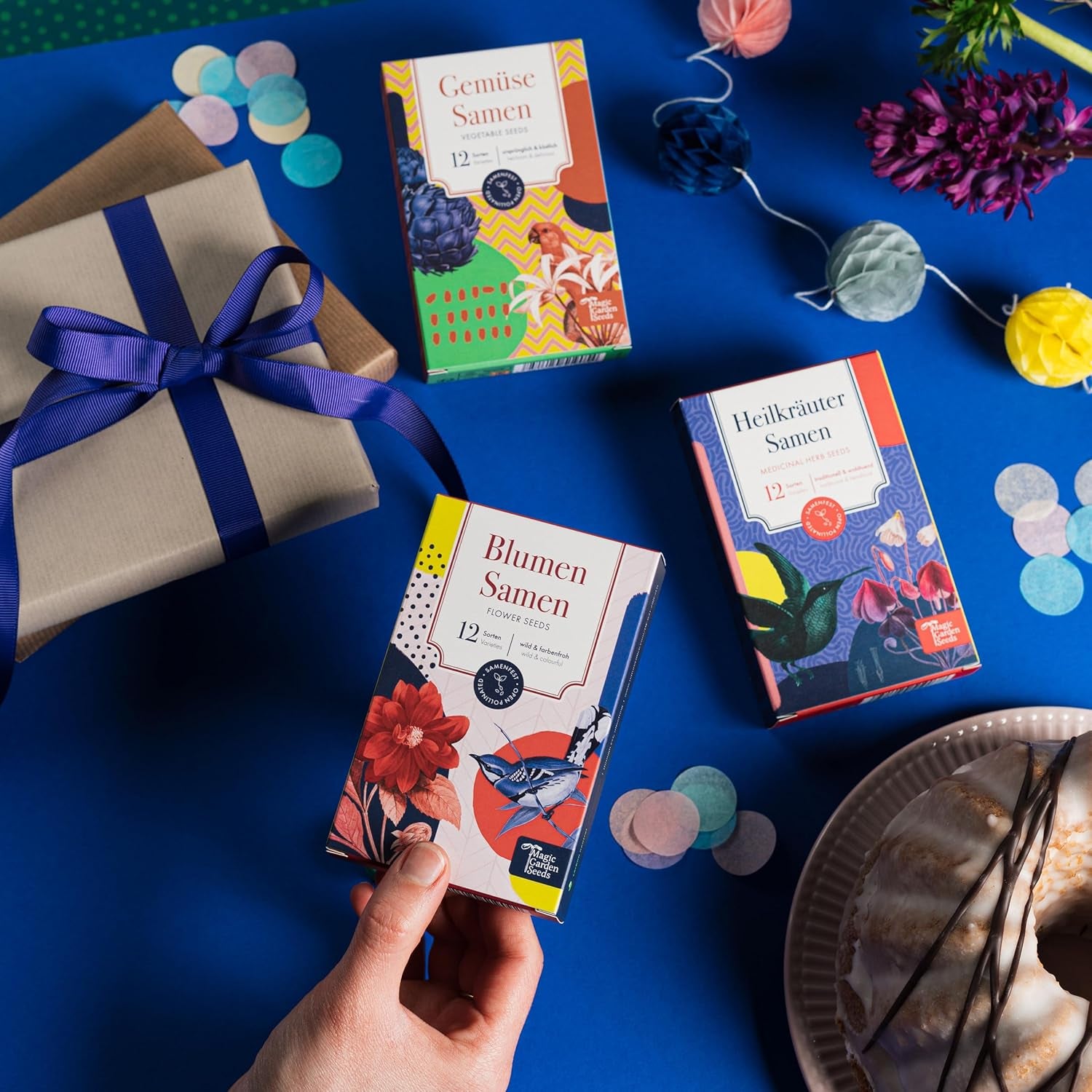 Sušené květiny – 10 druhů volně opylovaných květin – věčné a krásné – sada semínek pro začátečníky, jako malý dárek nebo pro osobní použití