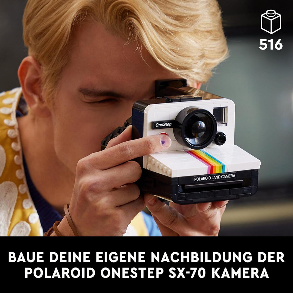LEGO Ideas Sada fotoaparátu Polaroid Onestep SX-70 pro dospělé, sběratelská s autentickými detaily, kreativní činnost, fotografické dárky pro ženy, muže, jeho, ji a dospívající 21345 Stavebnice Besuche den LEGO-Store