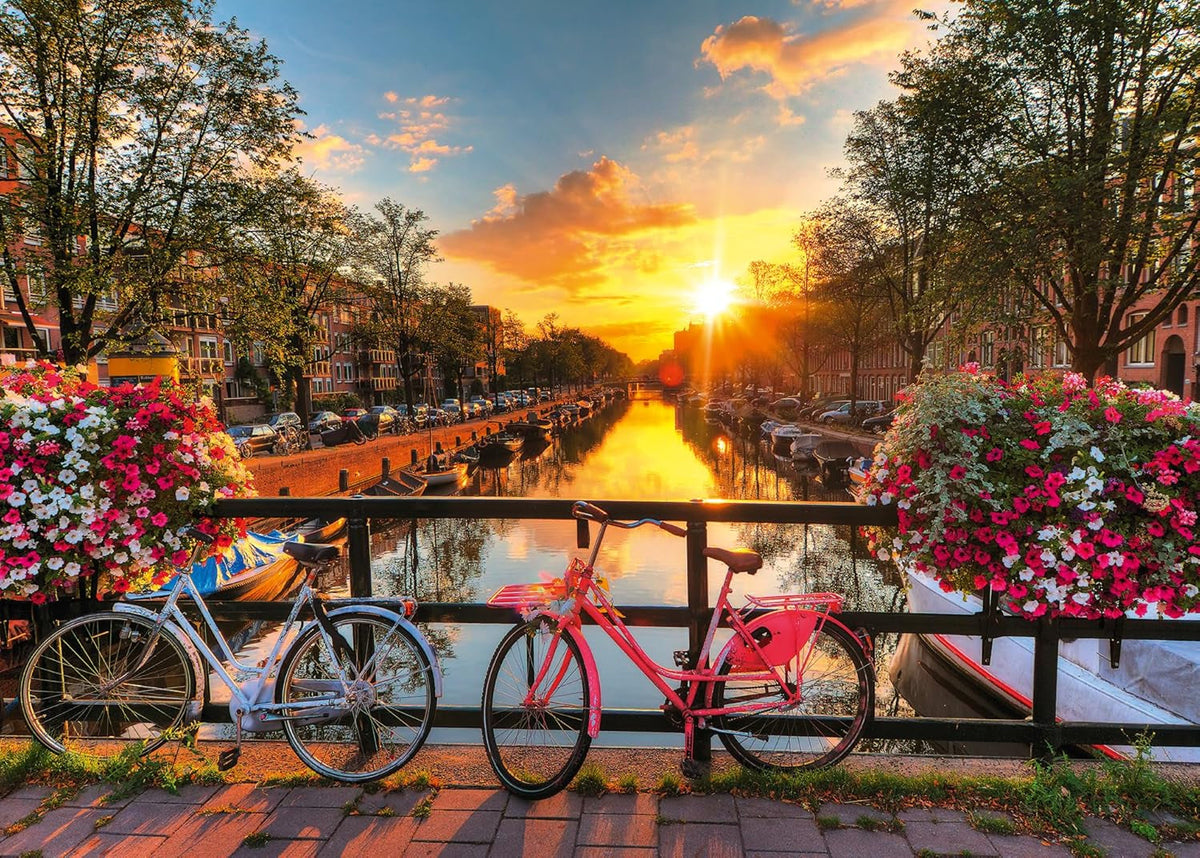 Ravensburger Puzzle 12000662 1000 piese Biciclete în Amsterdam - Puzzle colorat pentru adulți și copii în calitatea Ravensburger dovedită Puzzle Naty Shop Design nou