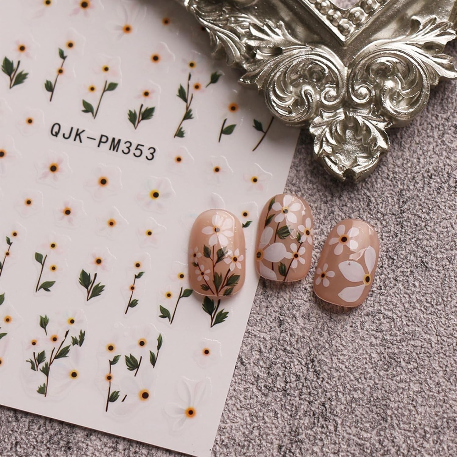 JMEOWIO Nagelsticker Bunte Blumen 9 Blatt Nail Art Sticker Selbstklebend Nagelaufkleber Frühling Sommer Blumen Dekoration Nageldesign Zubehör