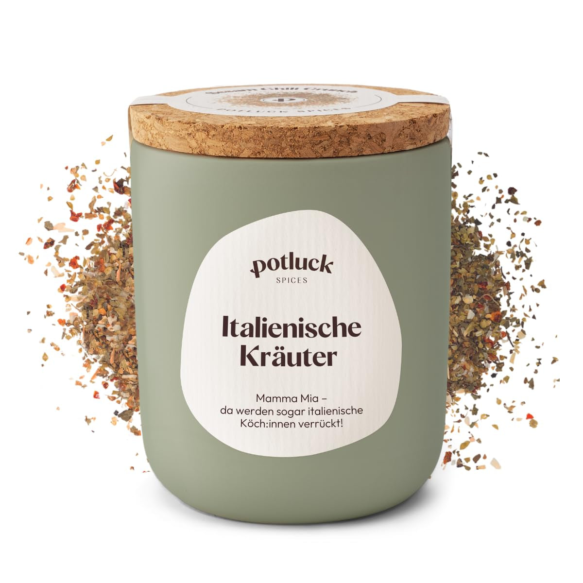 Potluck | Těstoviny a pizza Kräuter | Gewürzzubereitung im Keramiktopf | 40 g | Veganské, bezlepkové a s přírodními ingrediencemi