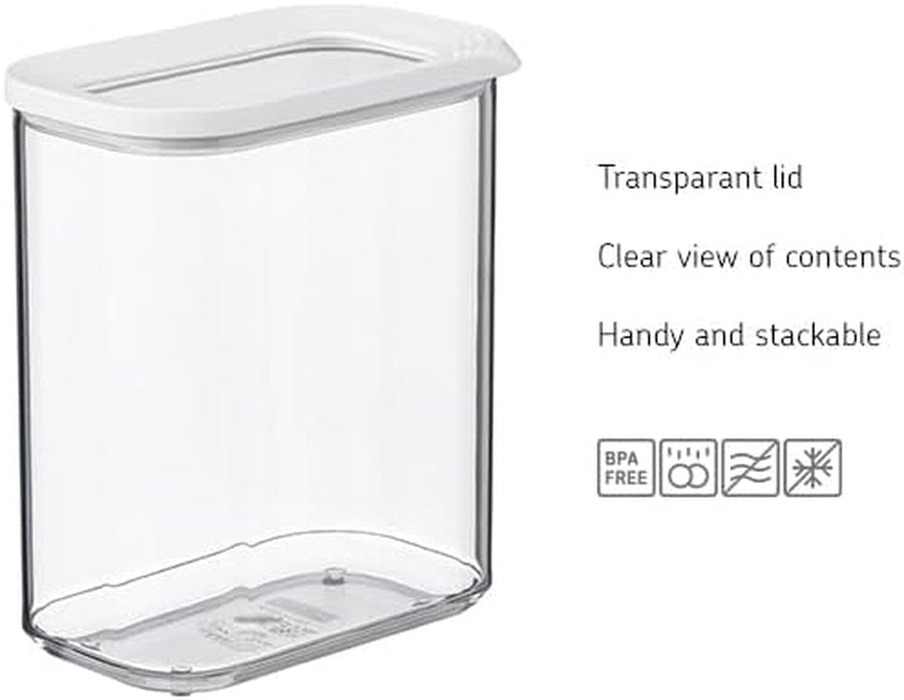 Mepal - Cutie de depozitare pentru frigider Modula XXL - Container pentru alimente cu capac - Organizator de bucătărie și cutie de depozitare din plastic - Organizator stivuibil și etanș pentru frigider - 4800 ml - Alb Cutii depozitare alimente Naty Shop