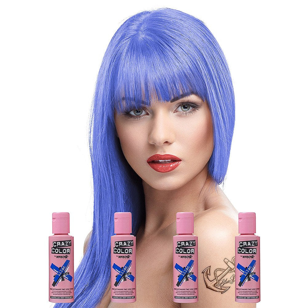 Renbow Semi-Permanent Hair Colour Vopsea portocalie 60-100 ml, 1 pachet (1 x 115 g) Vopsea pentru par Naty Shop Lila - Violet 100 Ml (pachet de 4)
