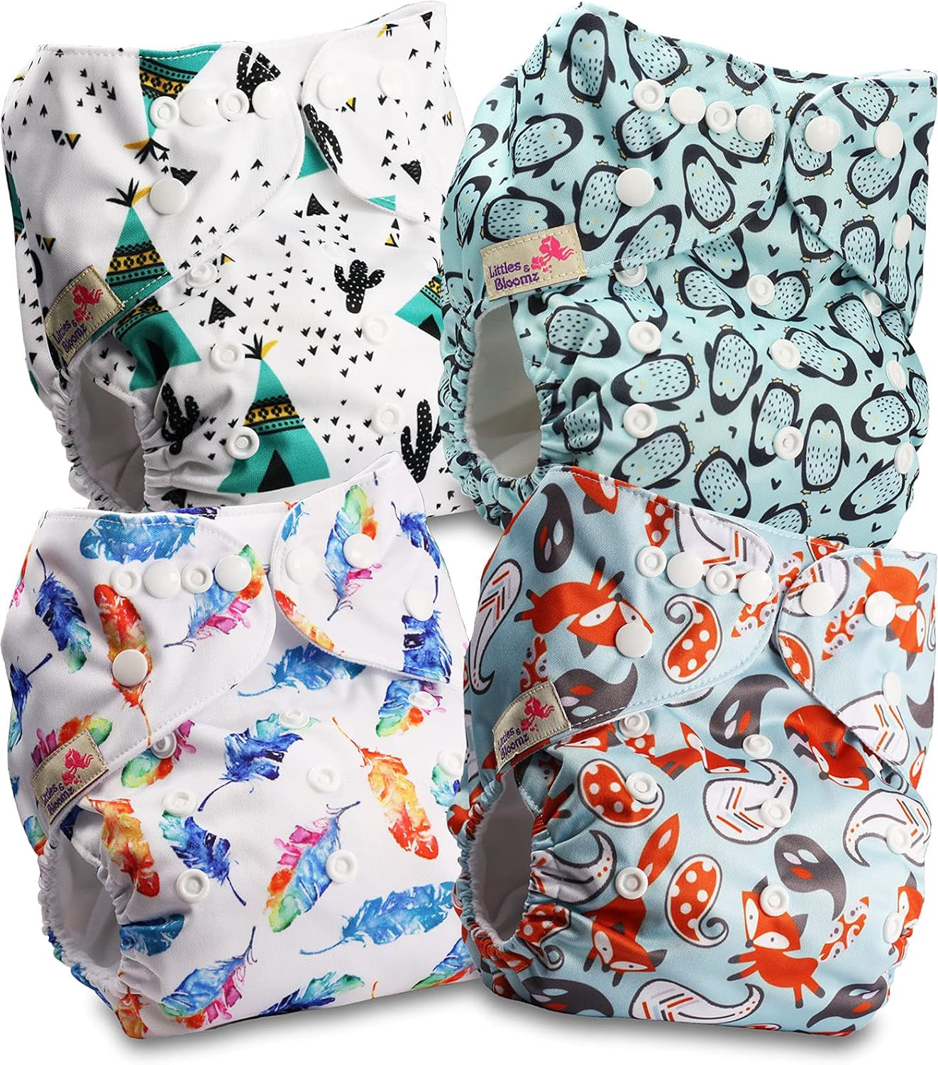 Littles a Bloomz FLP2-0406 Standard Clip opakovaně použitelná plena, 4 plenky