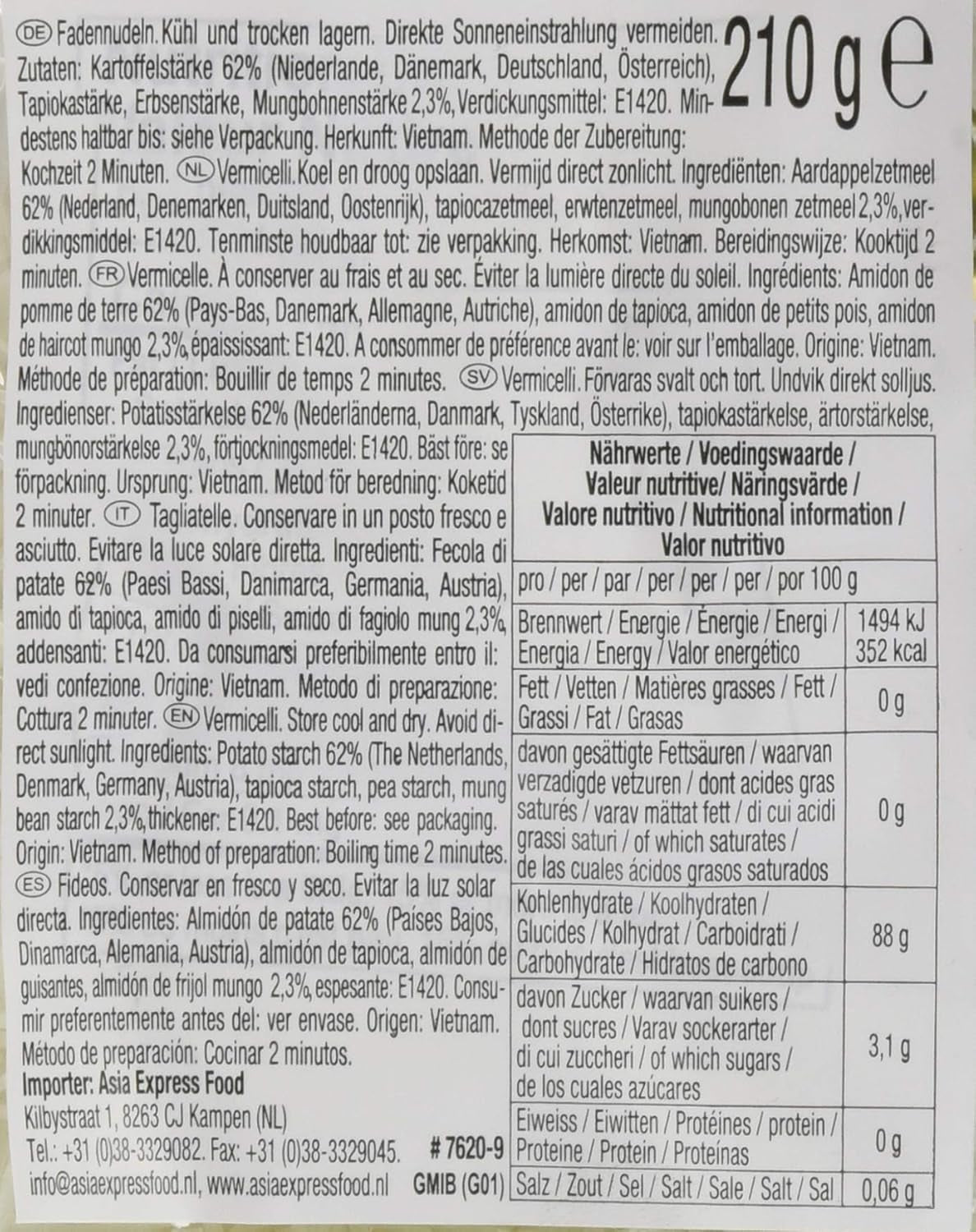 ACECOOK - Vermicelli s fazolemi GD - (1 X 210 GR)