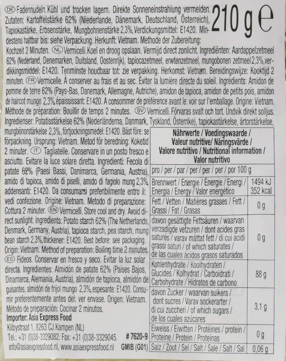 ACECOOK - Vermicelli s fazolemi GD - (1 X 210 GR)