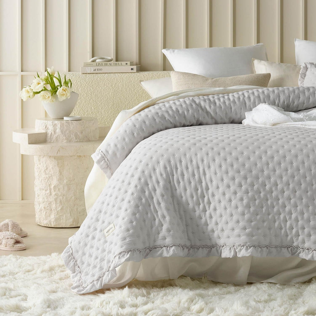 Molly Cuvertură de pat elegantă în roz pudră 170 X 210 cm Cuvertură de pat versatilă ca cuvertură de pat sau canapea Pătură de aruncare pentru pat și canapea Stil de cuvertură Ideal ca cuvertură de pat Paturi si Cuverturi Besuche den ROOM99-Store Gri deschis 240X260