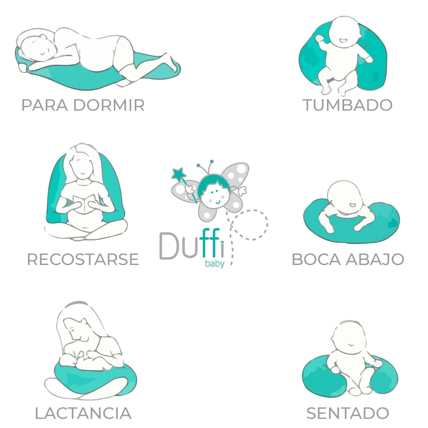 Kojící polštář pro novorozence, XL, potah 100% bavlna, snímatelný a pratelný, Polyesterová výplň, motiv hvězdy Doplňky Potraviny a kojení Bebe Naty Shop