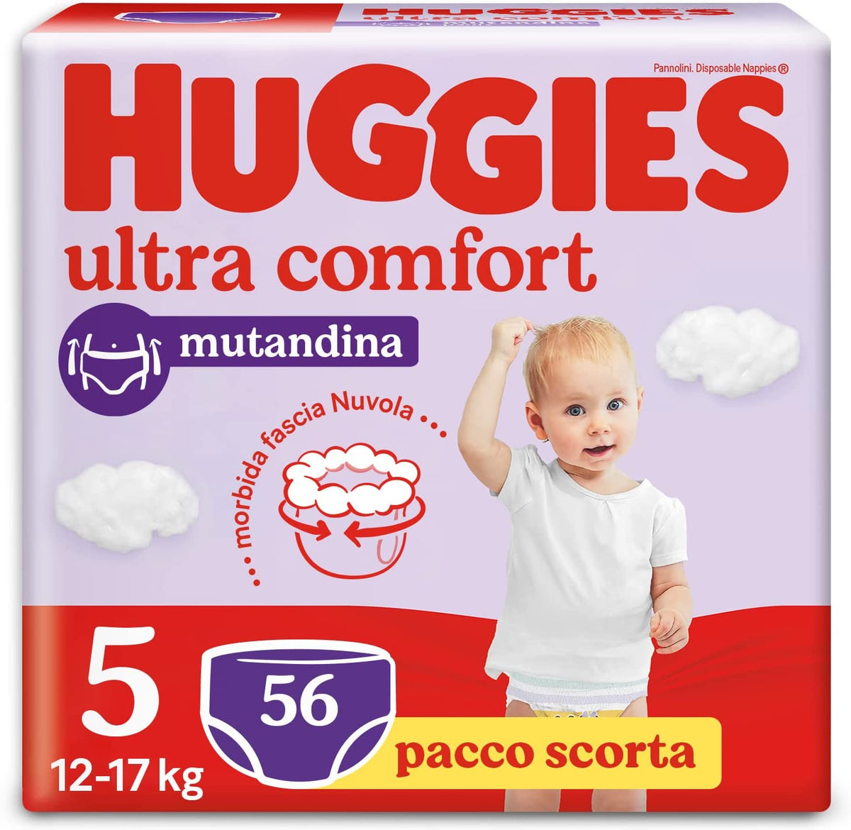 Plenky Huggies Ultra Comfort, velikost 5 (12-17kg), 56 Bal