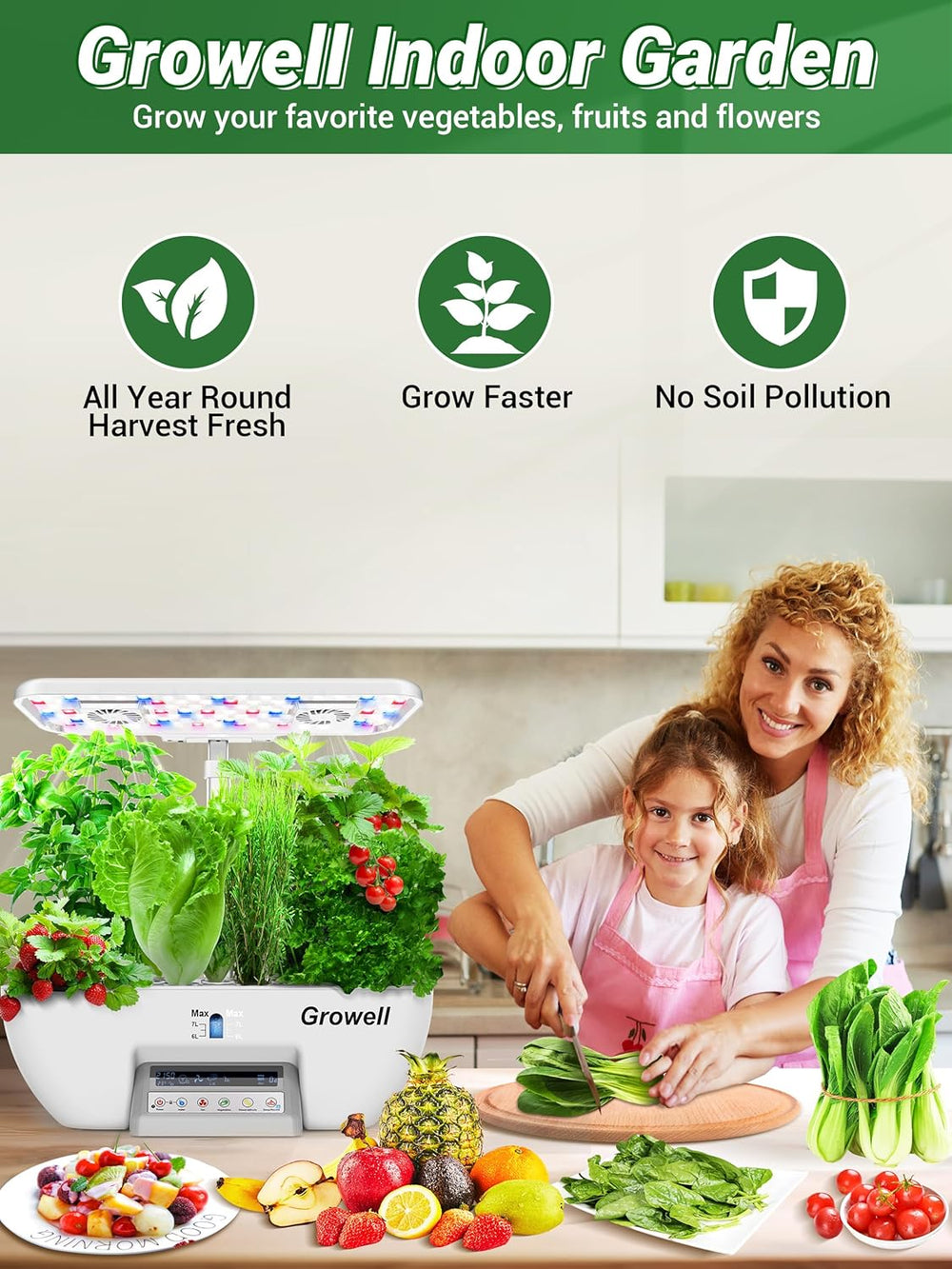 Sada 17 kapslí pro hydroponii pro bylinkovou zahradu se 102 28W celospektrálními pěstebními světly a 2 ventilátory pro vnitřní zahradu s nádrží na vodní čerpadlo