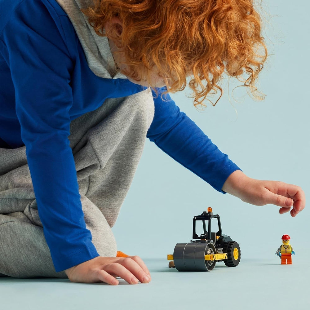 Stavební vozidlo LEGO City Road Roller pro 5leté děti Hračka s parním válečkem s minifigurkou stavebního dělníka Nápaditý herní zážitek pro chlapce a dívky Malý zábavný dárek 60401 Stavebnice Besuche den LEGO-Store