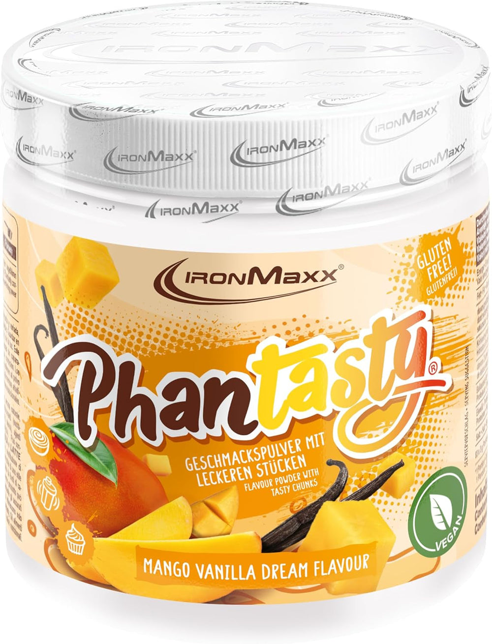 Ironmaxx Phantasty - Creamy Peach 250G Dávka | Vegan Geschmackspulver Mit Echten Frucht- Oder Nussstückchen | Perfekter Zuckerersatz Sladidla Naty Shop 250 G (1Er Pack) Mango Vanilla Dream
