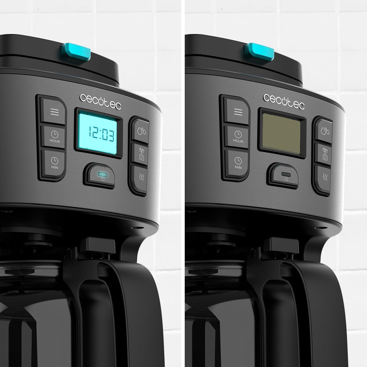 Cafetieră cu picurare Cecotec Coffee 66 Grind & Drop Essential. 1086 W, râșniță cu lame, până la 12 cești, tehnologie Extreme Aroma, digitală, oțel inoxidabil, cu oprire automată.