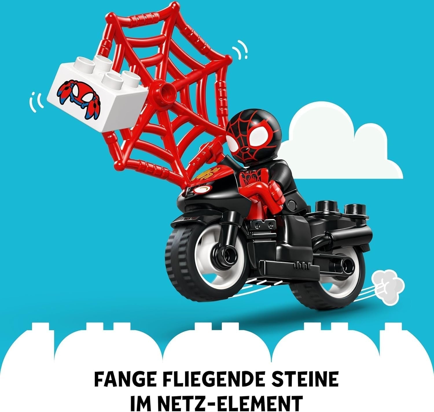 LEGO DUPLO Marvel Spins Motorcycle Adventure, Fantasy Playset pro televizní seriál Spidey a jeho super přátelé, vzdělávací hračka ke stavění a přestavbě pro děti od 2 let 10424 Stavebnice Besuche den LEGO-Store