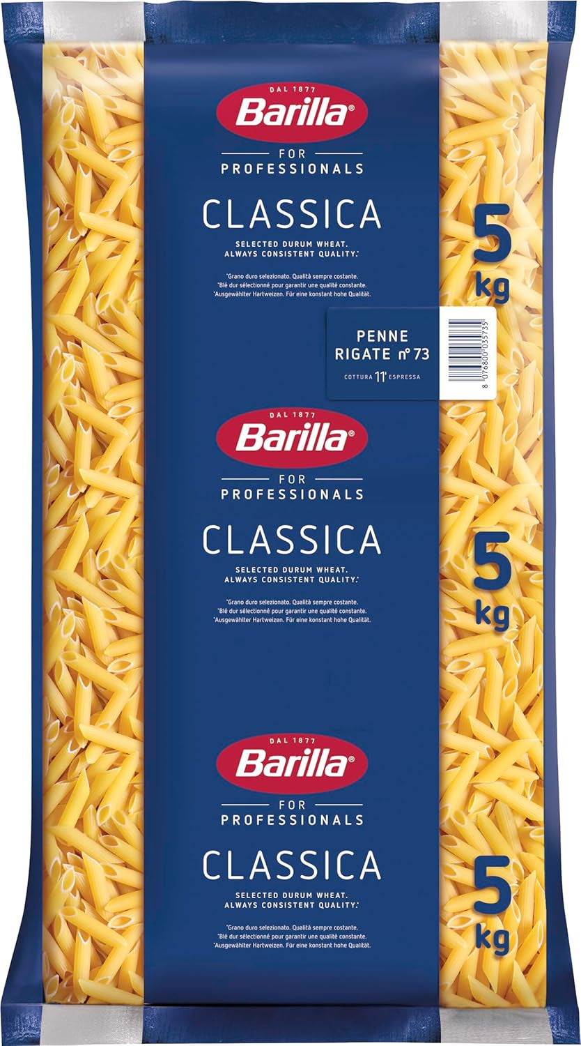 Penne Rigate Barilla těstoviny z tvrdé pšenice č. 73 – Balení po 1 (1x5kg)
