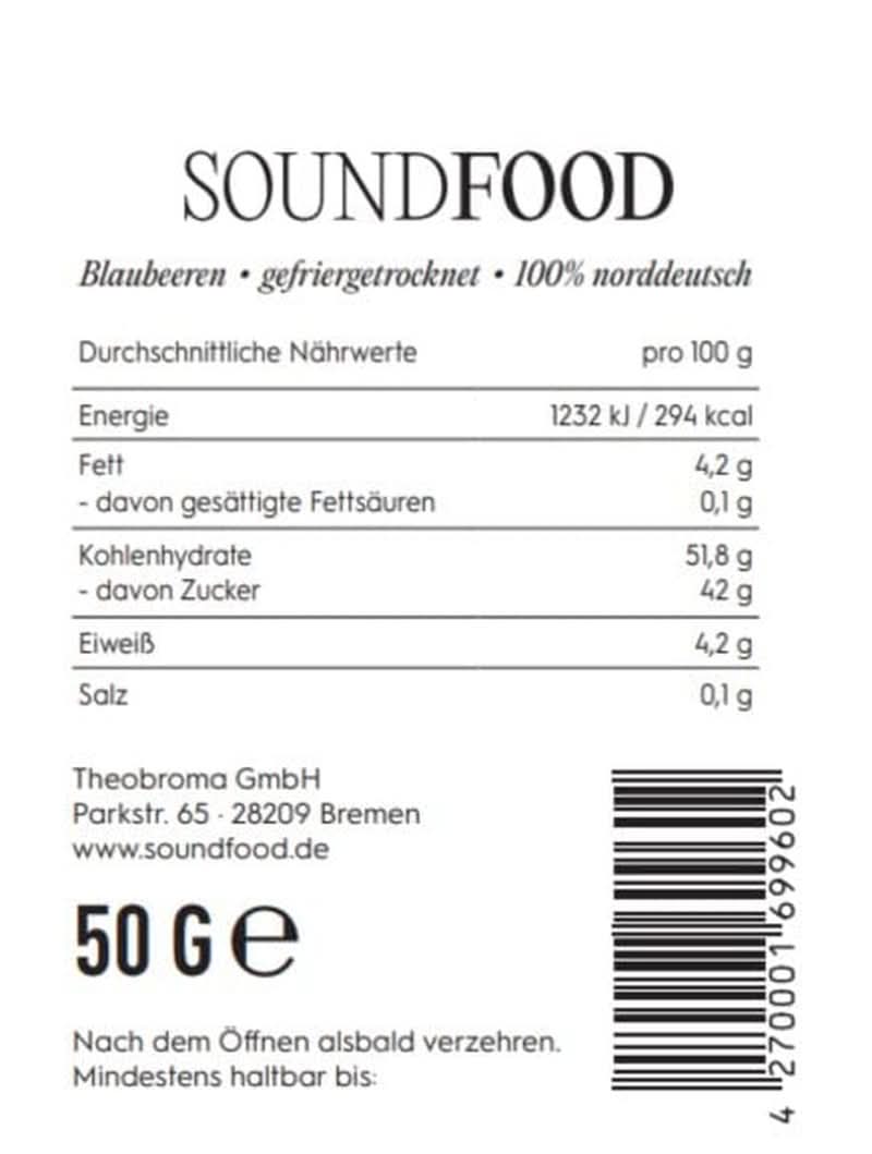 Lyofilizované borůvky celé z Německa Sklizeň 2023, 50 gramů Dehydrované produkty Naty Shop