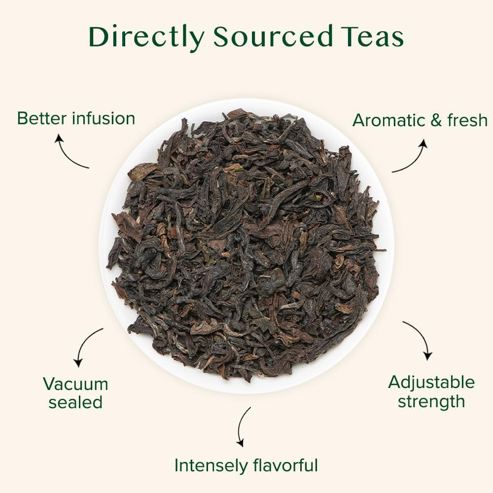 VAHDAM, ceai Oolong de munte (100 g) Cules manual în plantațiile de altitudine din Darjeeling | Frunze de ceai Oolong 100% naturale | Direct de la sursă din India | Se prepară ca ceai fierbinte/rece