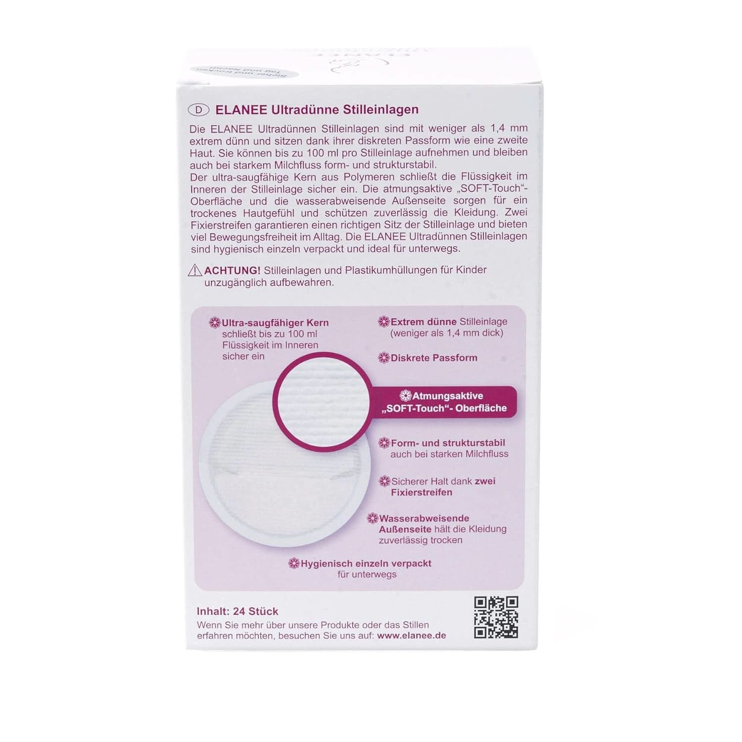 ELANEE 219-V1 Ultratenké kojící podložky, bílé Příslušenství Jídlo a kojení Bebe Naty Shop