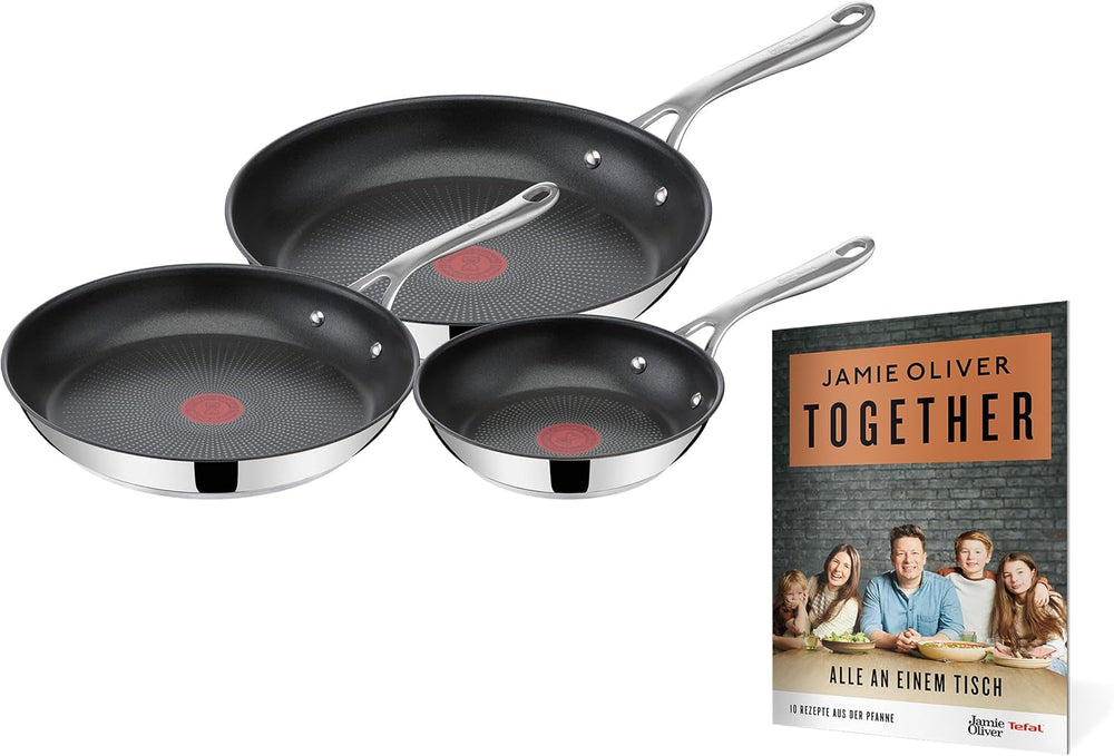 Tefal Jamie Oliver Cook'S Direct, nepřilnavý, vhodný na indukci, vhodné do trouby Hrnce a pánve Naty Shop S receptem "Společně" 20, 24, 28 Cm