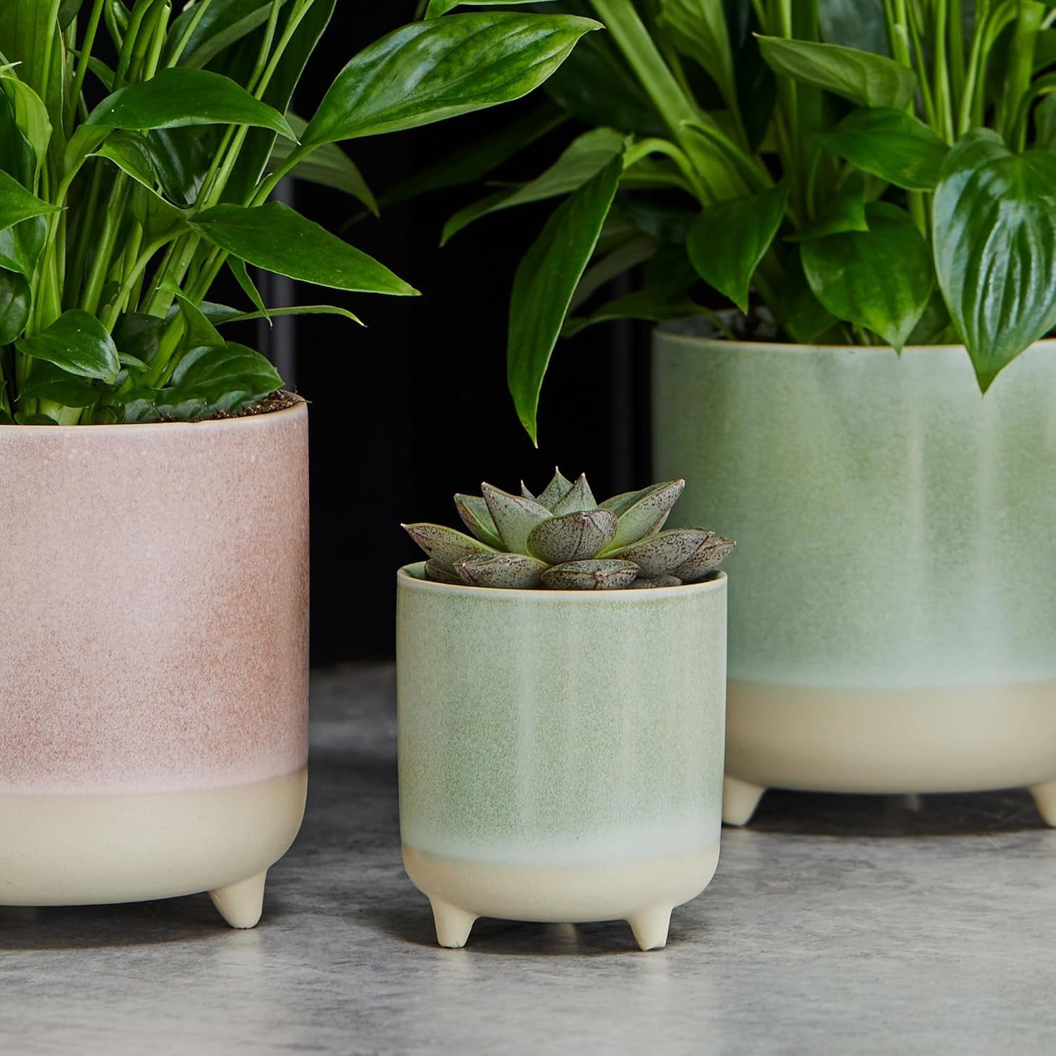 Ghiveci, ceramică, verde mentă, mat, reactiv, Î 8,5 cm x A 8 cm