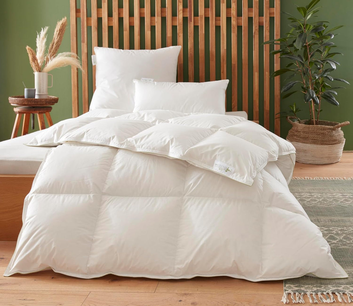 Badenia Trendline Eco teplá peřina s 90 % prachového peří a 10 % peří I. třída, 135 X 200 cm, bílá, certifikovaná Oeko-Tex, vyrobena v souladu s německým standardem kvality Peřiny a přikrývky Naty Shop 135 X 200 Cm Teplá zimní deka