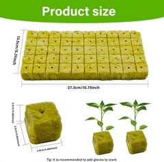 100 Stück Steinwolle Anzucht Würfel 2,5x2,5x2,5CM Rockwool Cube Anzuchtmatte Steinwolle Anbau Hydrokultur Umpflanzen für Bodenlose Anzucht Setzlinge Stecklinge Klonpflanzen