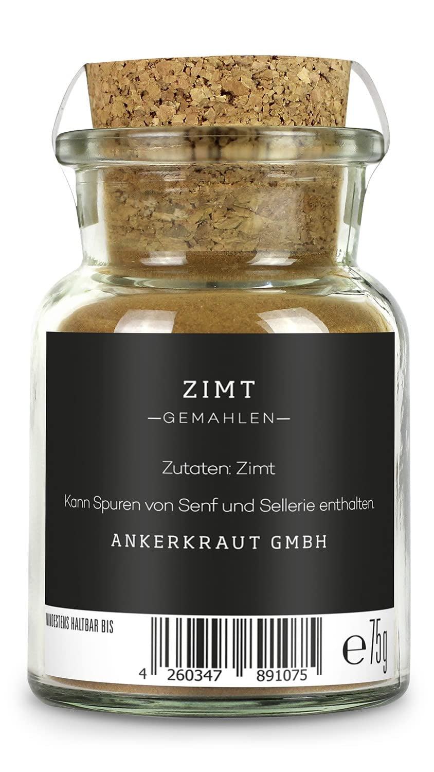 Ankerkraut Zimt, gemahlen, 75g im Korkenglas