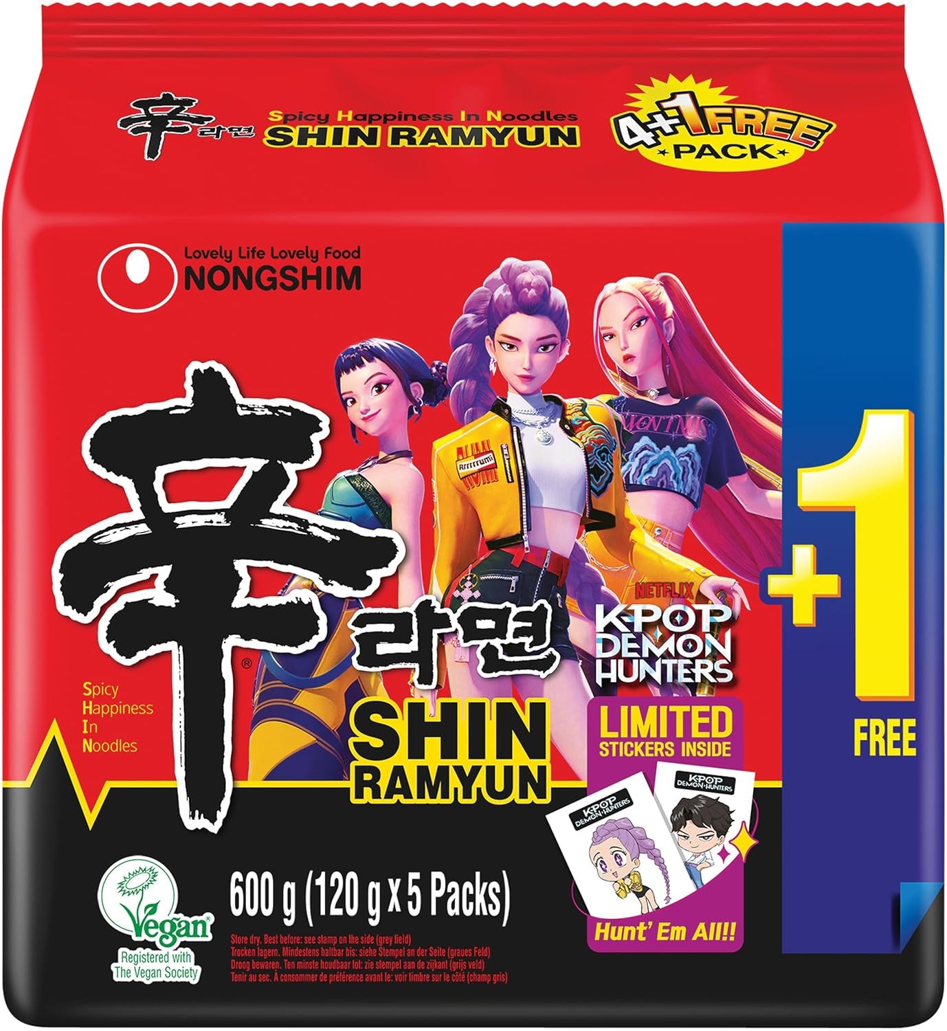 Nongshim - Instantní nudle Shin Ramyun - Multi Pack (20 x 120 g) - Design produktu se může lišit