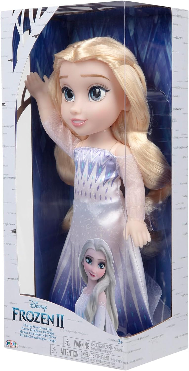 Disney Frozen 2 ELSA The Snow Queen Doll – 35 cm vysoká, pohyblivá panenka v ikonických módních šatech a dlouhých vlajících vlasech pro extra zábavu při hraní, pro dívky od 3 let, 214894 Naty Shop Dolls