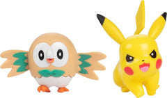 Pokémon Battle připraven! Sada 6dílných figurek - 11,4 cm Ash & Launching Pikachu, 5,1 cm Charmander, Rowlet, Piplup, Zorua - Oficiální licence - Velikonoční dárek pro děti, chlapce, dívky Akční figurky Naty Shop