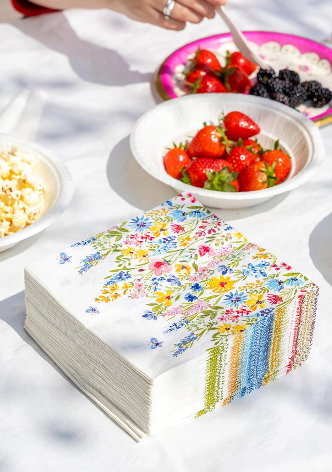 Talking Tables Table Kind Șervețele de unică folosință, șervețele din hârtie moale, șervețele de unică folosință, model floral, pentru nunți sau uz zilnic, ecologice, compostabile, reciclabile