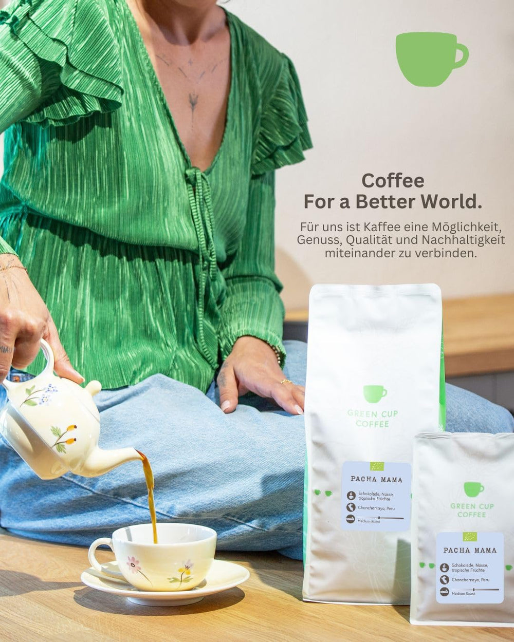 Coffee - Pacha Mama I 100% Arabica I Kaffeebohnen 1kg I Perfekt für jede Zubereitung - Moka Kanne, Siebträger, Vollautomat, Brühkaffee mit schokoladig, nussigen Aromen I mittlere Röstung