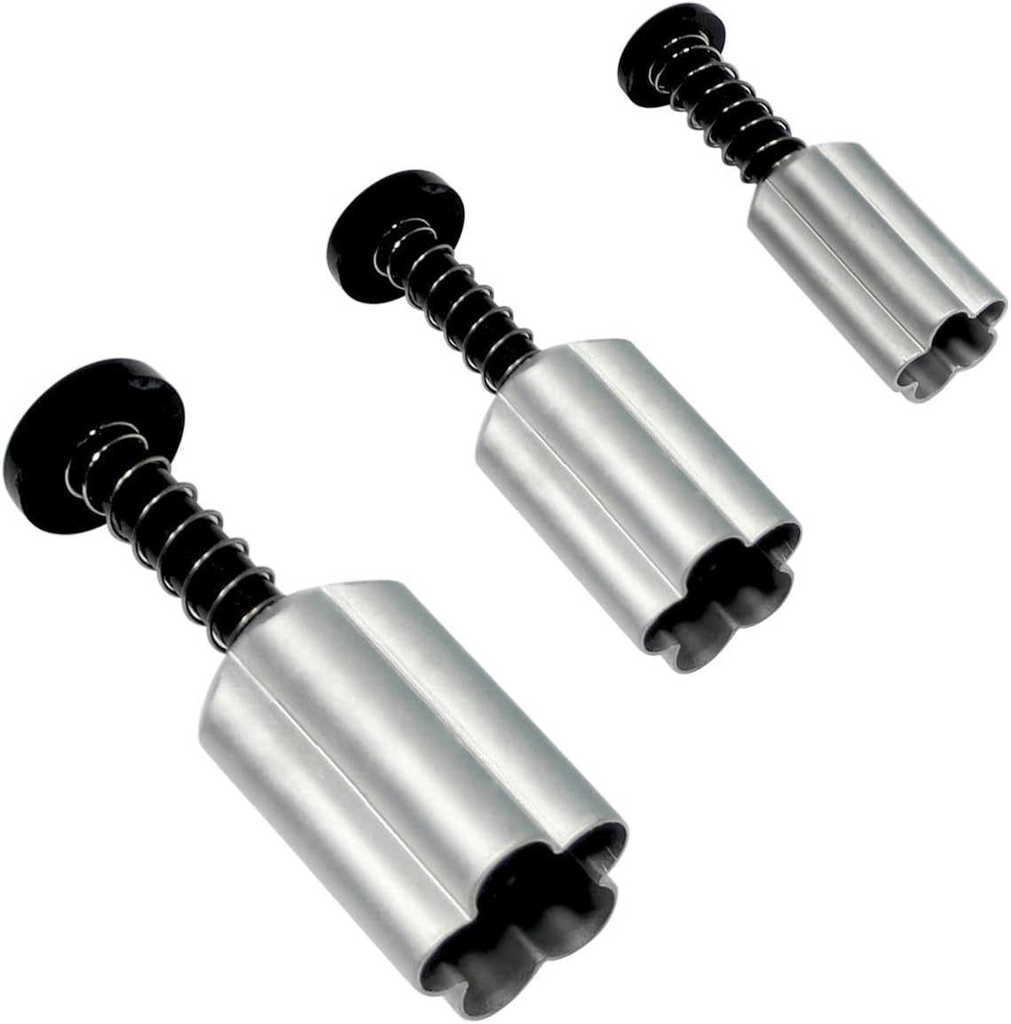 Ausstechform, 3-fach Blüten/Vergißmein- FB140 Prägeausstecher aus Aluminium mit Blüten/Vergissmein-nicht, kleines, mittleres und großes Format, Kunststoff, Weiß, 1.3 x 1.3 x 4.5 cm
